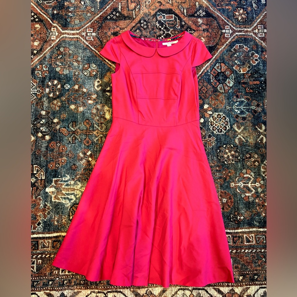 Boden Vibrant Pink Midi Dress 4R